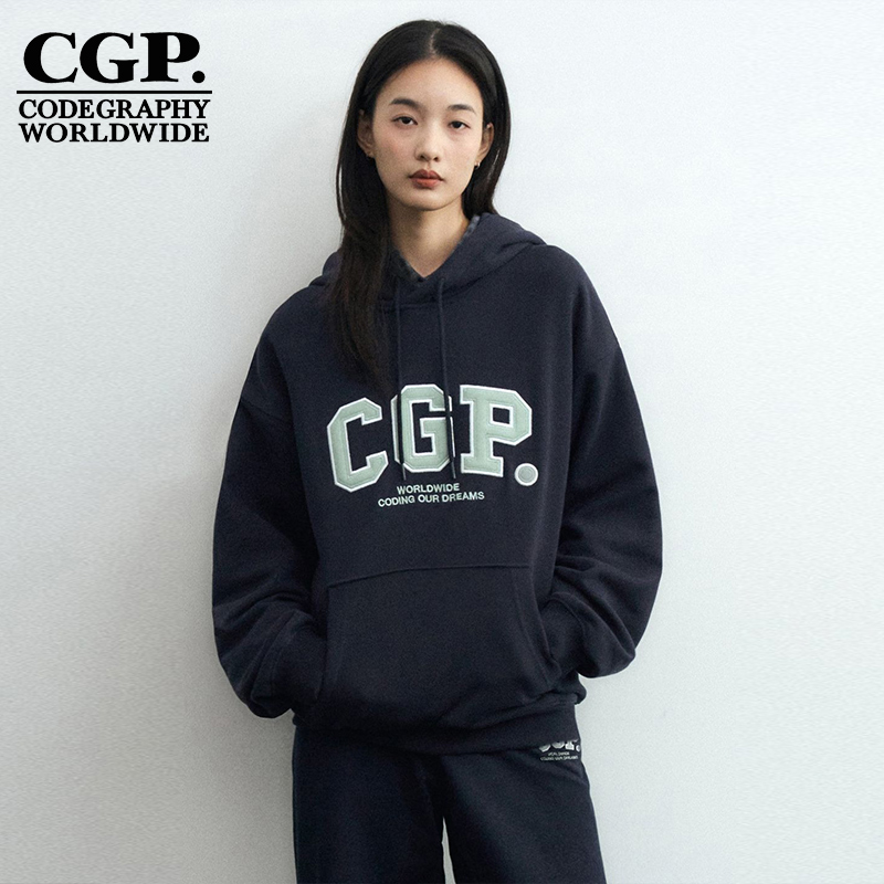 CODEGRAPHY韩国CGP25春季新款男女同款运动风连帽卫衣CBESUTH100