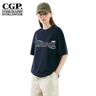 T恤CBCU3TS034 全棉字母印花短袖 CODEGRAPHY韩国CGP夏季 男女同款