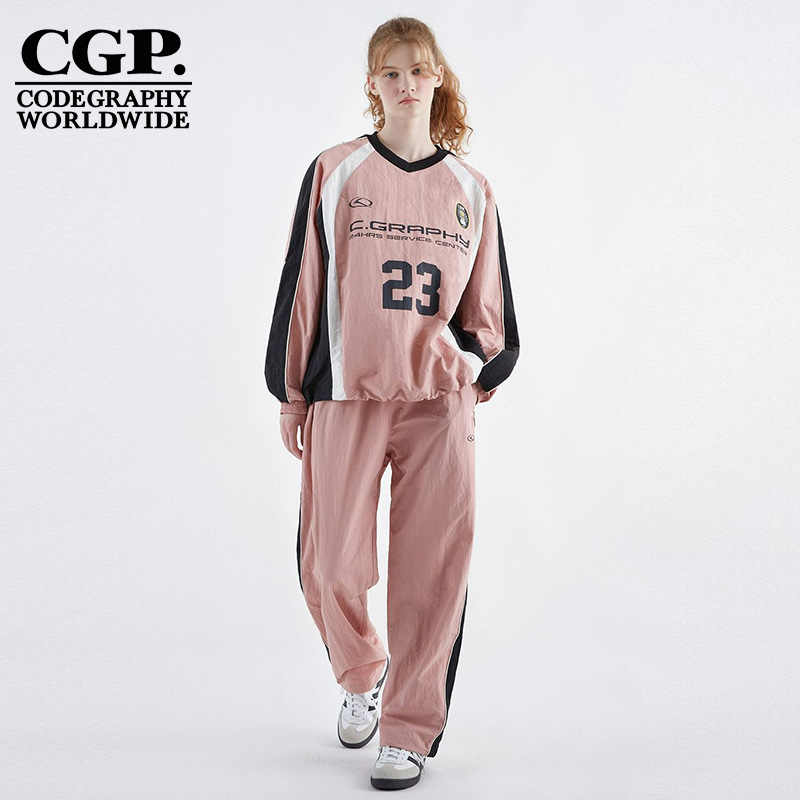 【徐梦洁同款】CODEGRAPHY韩国CGP球服印花T恤运动裤套装男女同款