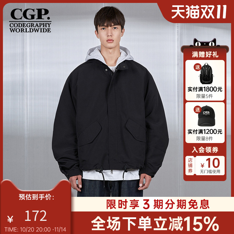 CODEGRAPHY韩国cgp男女款百搭休闲立领拉链夹克外套CBCS1JP023