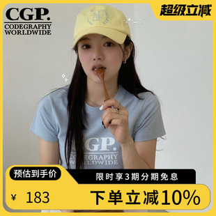 全棉短袖 新款 郑采妍同款 t恤女士上衣 CODEGRAPHY韩系2025夏季