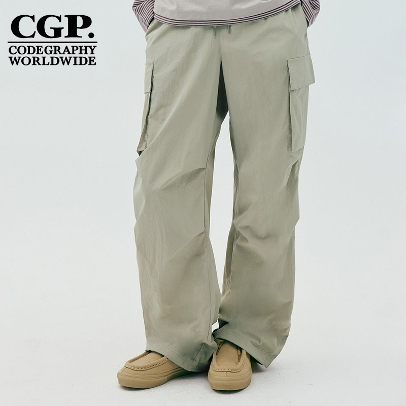 CODEGRAPHY韩国CGP25夏季工装风多口袋宽松直筒休闲裤伞兵裤男女
