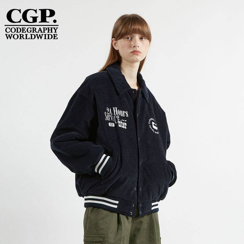 【Hoshi同款】CODEGRAPHY 男女秋冬灯芯绒棒球棉服夹克CBCFUJK004