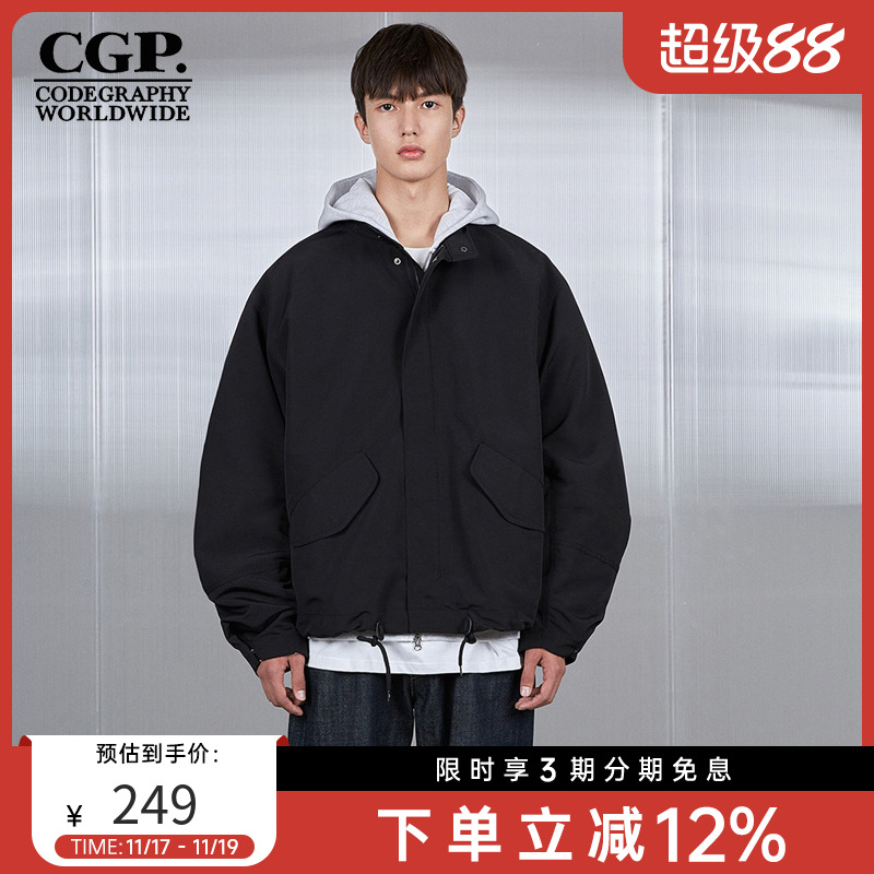 CODEGRAPHY韩国cgp男女款百搭休闲立领拉链夹克外套CBCS1JP023