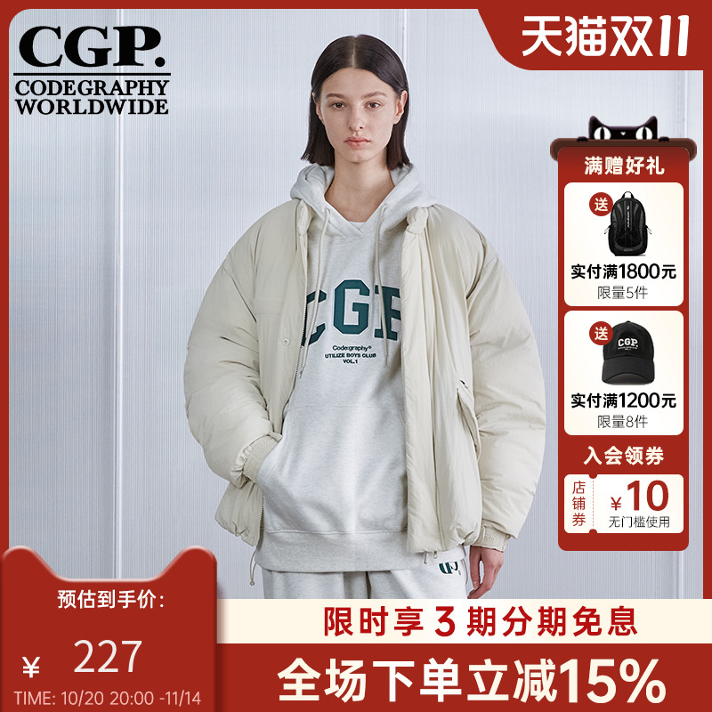 CODEGRAPHY 男女同款秋冬休闲宽松廓形夹克棉服外套CBBW9IH080