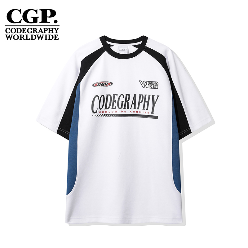 CODEGRAPHY韩国CGP25夏新款男女同款运动风短款T恤上衣CBEUUTS028