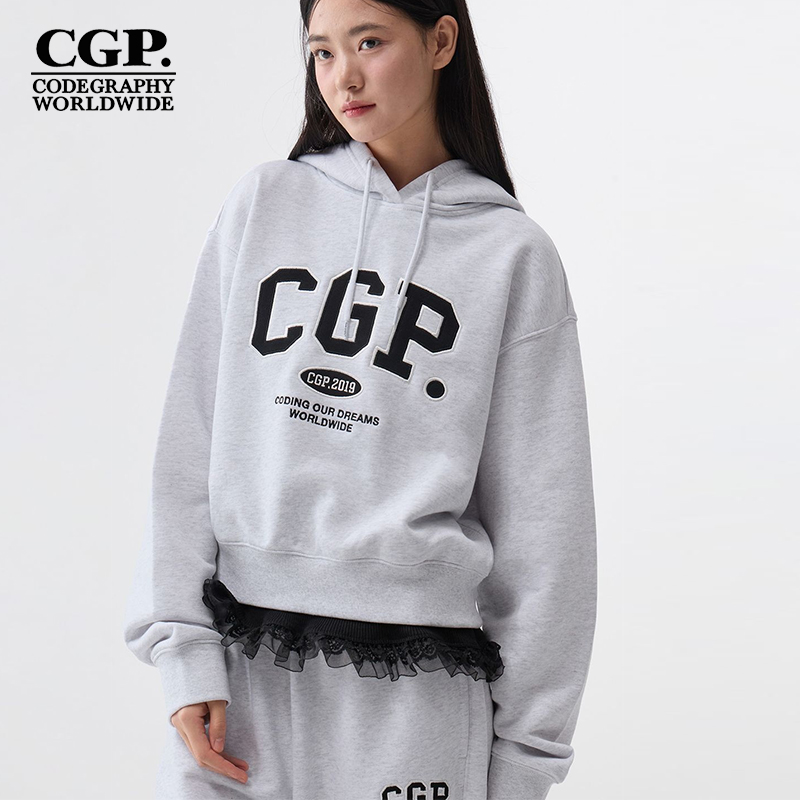 CODEGRAPHY韩国秋冬女士百搭休闲显瘦连帽卫衣上衣CBDWWTH002