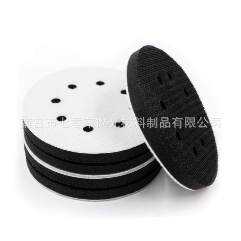 气动干磨机缓冲海绵抛光轮 5寸植绒自粘式砂纸打磨机自粘盘软垫