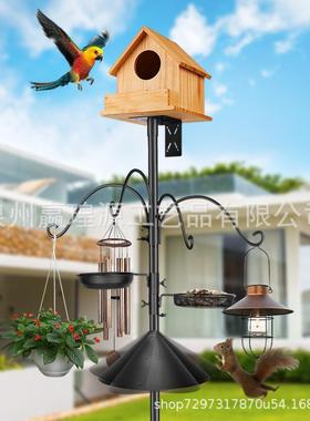 跨境电商亚马逊源头工厂现货工艺品金属铁艺户外鸟屋喂鸟器支