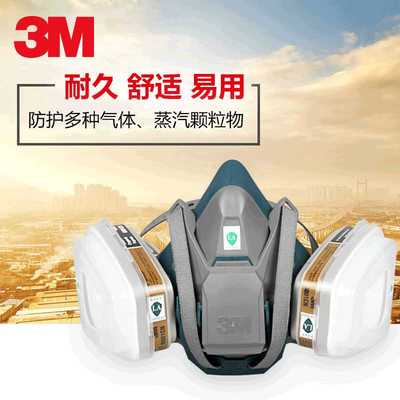 3M6502QL防毒面具喷漆油漆化工农药实验室装修防工业粉尘气体面罩