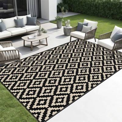 户外地垫房车露营便携地垫庭院草坪地毯双面防水PP管编织垫沙滩席