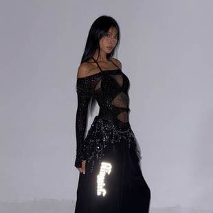 跳舞专用爵士上衣女士爵士衣服heels上衣演出镂空性感美式辣妹潮