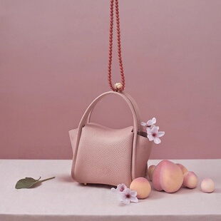 山下有带标元宝包mini菜篮子头层牛皮手提斜挎迷你小手机包