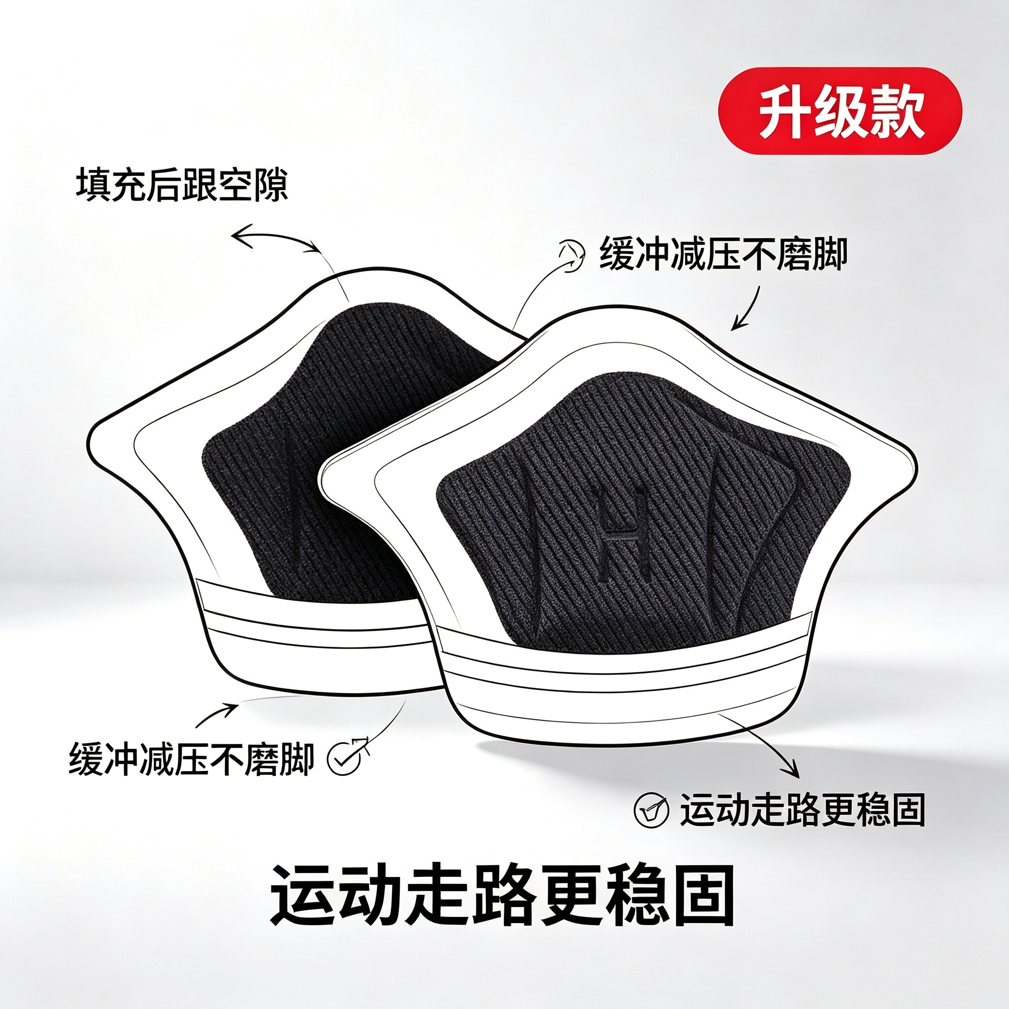 运动鞋后跟贴防掉跟防磨脚调码