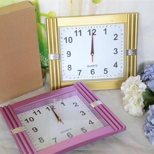 方形挂钟 九元九现代家居 简约十元店外贸热销多色石英钟