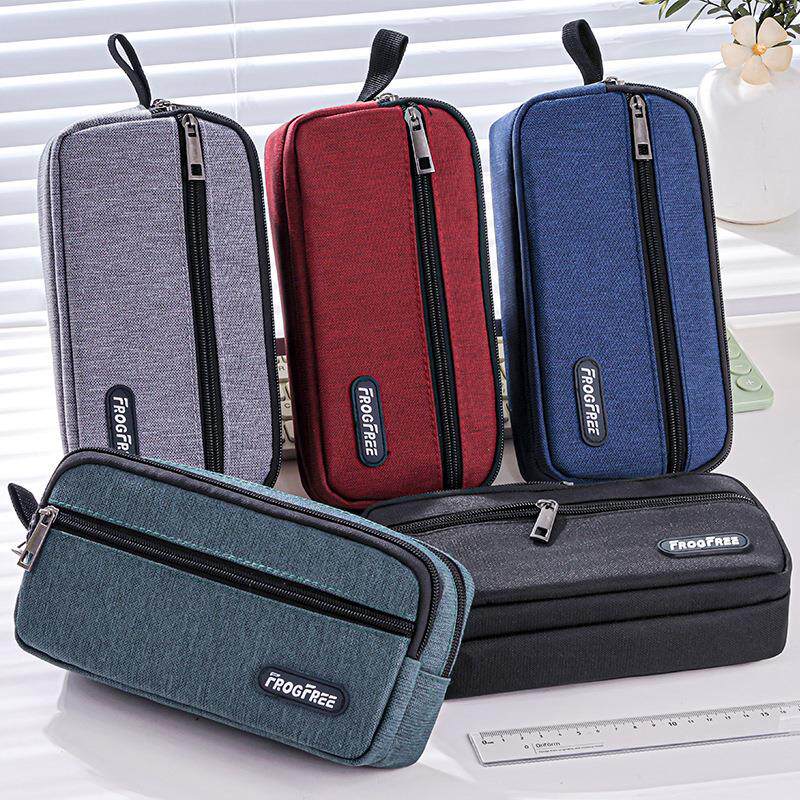 大容量笔袋高级感耐脏文具盒学生简约铅笔盒女男生定制笔盒文具袋