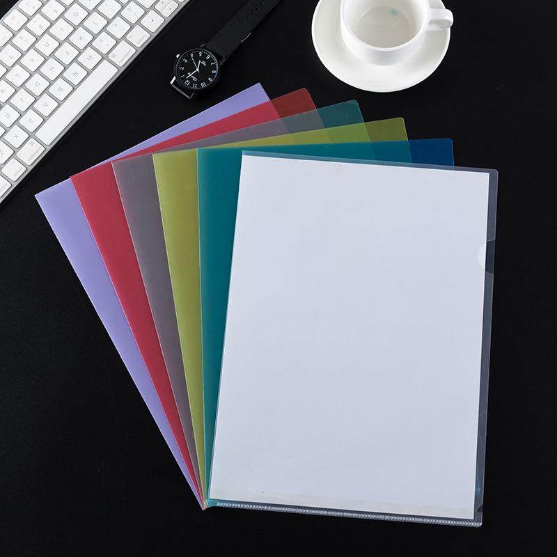 A4透明两页单片文件夹L型文件套保护膜E310透明办公用品