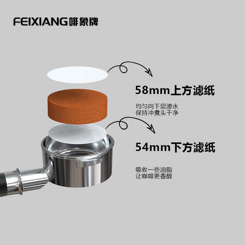 啡象牌圆形51mm咖啡滤纸咖啡机手冲过滤纸粉碗垫纸摩卡壶萃取58mm