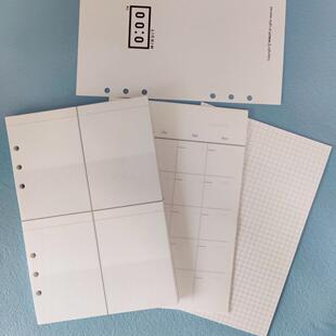 厂家A5 A6/6孔活页本内芯 手帐本内页横线方格月计划手账