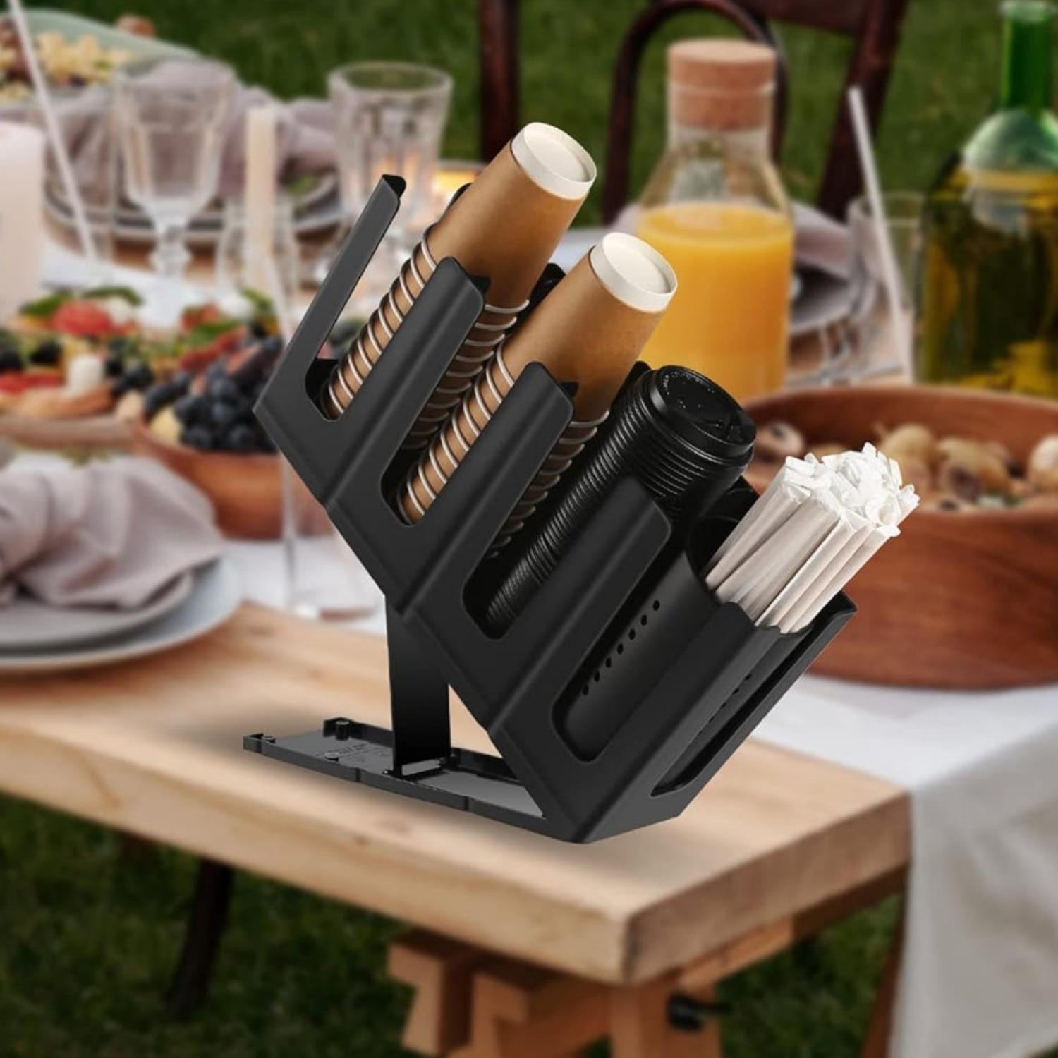 金德厂价直供奶茶店咖啡店纸杯架斜四格杯架 可折叠四格杯架