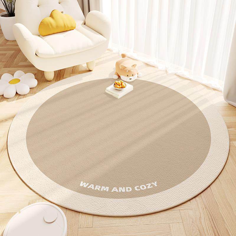 简约圆形地毯儿童房转椅凳子垫防滑小地垫卧室梳妆台衣帽间