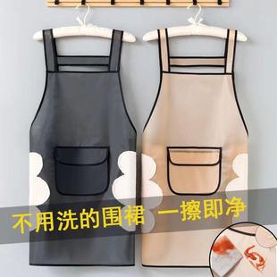 直销防水防油围裙男女家用厨房做饭洗碗餐饮水产宠物店半透明 新款