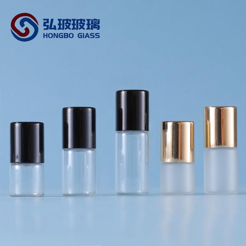 跨境现货1ml2ml3ml透明磨砂玻璃滚珠瓶精油香水瓶样品瓶试用装瓶