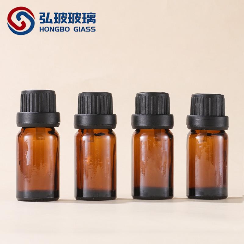 跨境现货5-100ml大头盖茶色玻璃精油瓶内塞瓶纯露瓶化妆品分装瓶