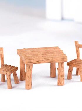 微景观迷你彷真桌椅方桌圆桌椅子凳子桌子树脂园艺造景桌面小摆件