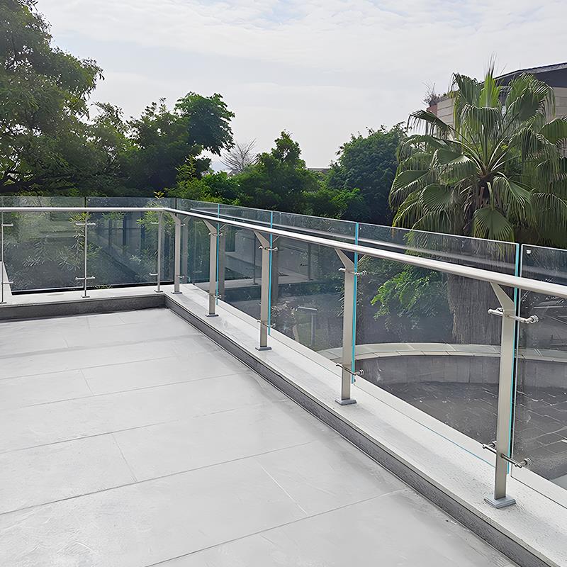 阳台玻璃护栏商场工程立柱304不锈钢栏杆自建房楼梯扶手自装定制
