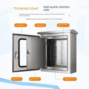 304室内外不锈钢双门配电箱表面安装 防水防雨控制箱定制监控仪表