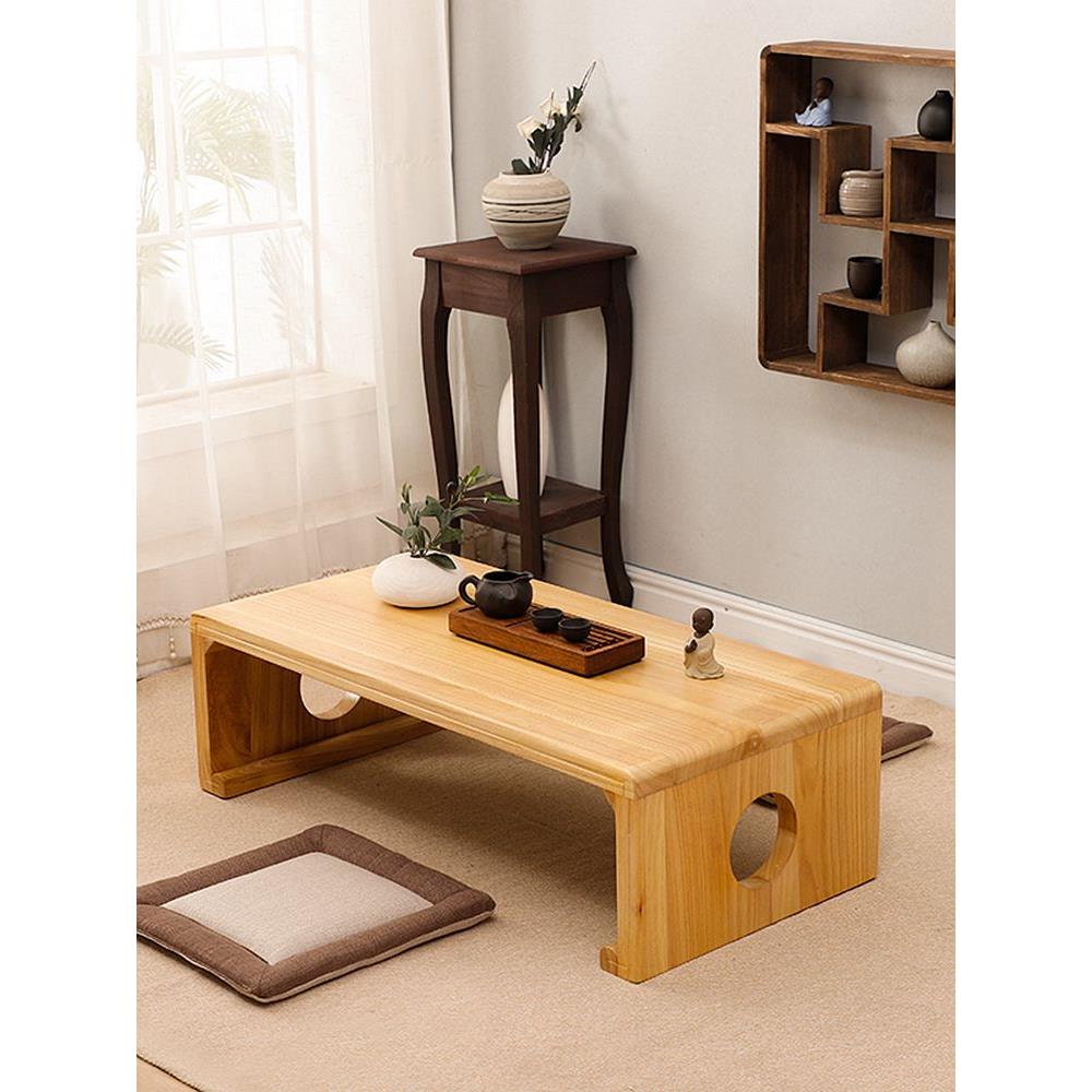 实木仿古古琴桌凳飘窗桌榻榻米茶几地台小炕桌国学培训班桌椅矮凳