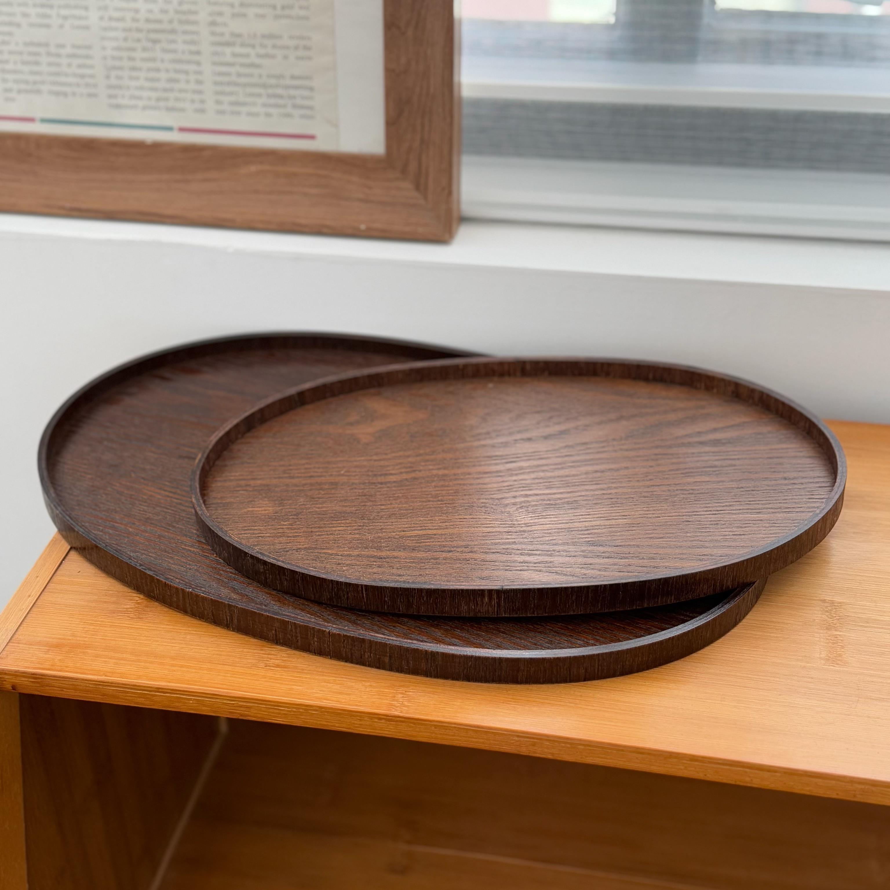 漫生活老板娘水曲柳木椭圆托盘大小号家用餐具托盘甜品店咖啡厅