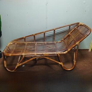 覆古午休躺椅自然藤编家庭阳台休闲简单睡椅日光浴豆袋躺椅