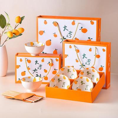 礼品碗筷套装陶瓷碗套碗家用青花瓷碗礼品碗碟套装礼盒装餐具