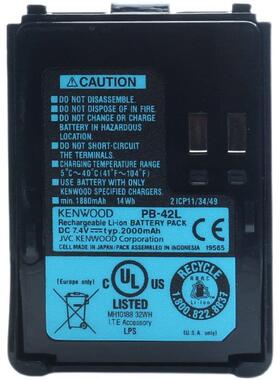 适配KENWOOD建伍对讲机TH-F6A TH-F7A锂电池 PB-42L 2000毫安配件