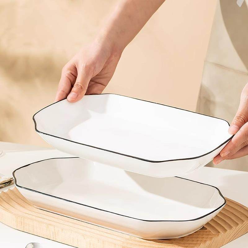 碟子北欧风陶瓷家用1祇创意网红长方形2025新款烤鱼盘大号9.9元