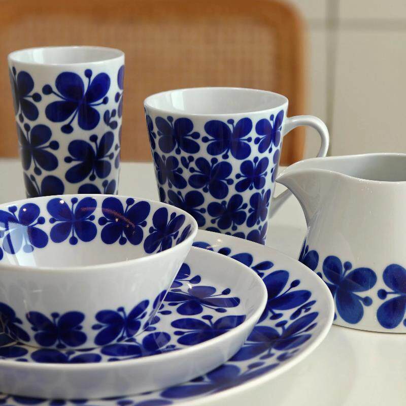 「现货」瑞典Rorstrand釉蓝蝴蝶系列餐具碗碟马克杯陶瓷复古餐具