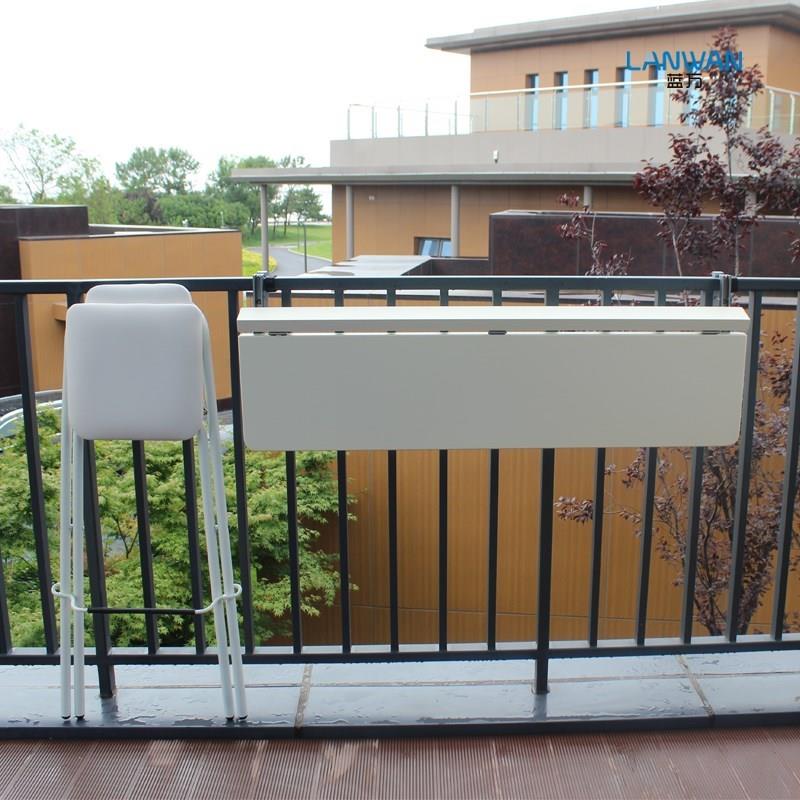 阳台栏杆挂桌奶油风意式悬酒吧长条桌美式椅子户外窄窄简约靠窗窄