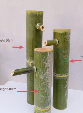 采购产品高竹筒，大竹筒流水装饰，循环水循环竹排装饰，景观装饰