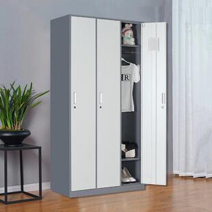 花都更衣柜钢制收纳柜多门多层简约靠墙办公带锁铁皮柜收纳柜