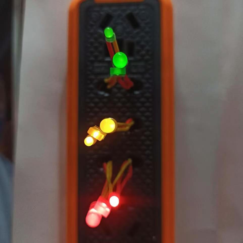 灯脚长6.5cm绝缘管f3 圆灯 257方灯220V电源指示灯LED发光二极管