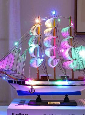 一帆风顺帆船摆件客厅玄关电视酒柜办公室装饰工艺礼品摆饰高档生