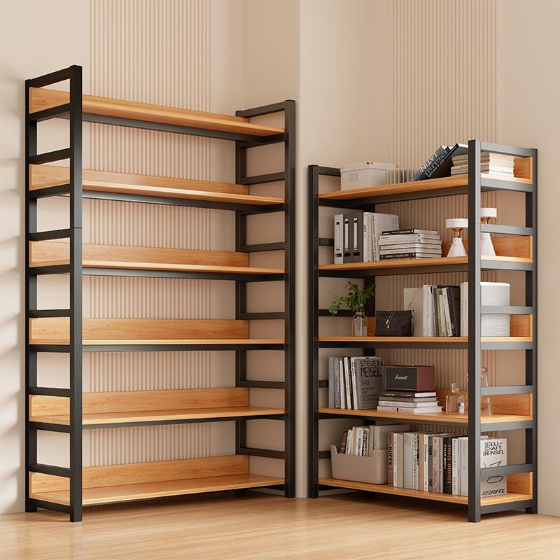 书架置物架家用落地多层书柜客厅简易铁艺图书馆靠墙收纳展示架子
