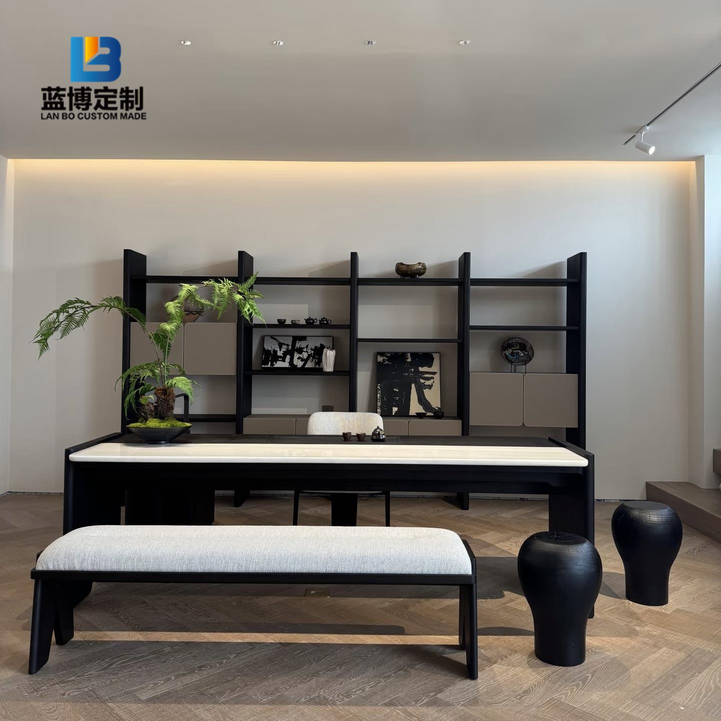 现代简约酒店会所洽谈实木茶桌椅客厅家用办公室接待茶台泡茶桌