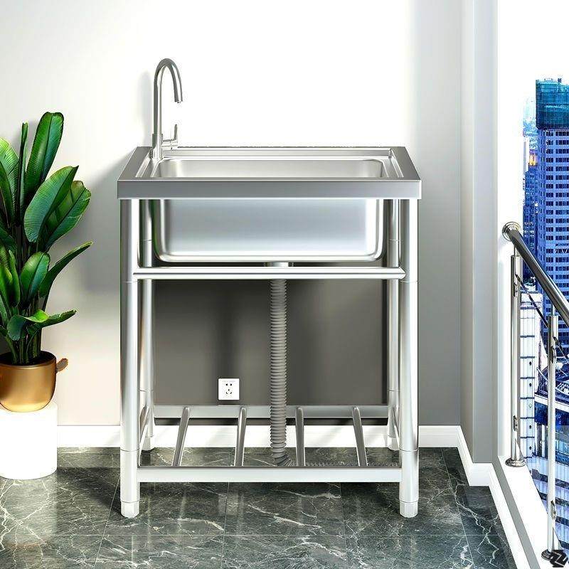 商用厨房洗菜盆不锈钢洗手盆带支架一体洗碗池家用水大单,家装主材,水槽套餐,淘宝优惠券,粉丝福利购,淘宝优惠卷