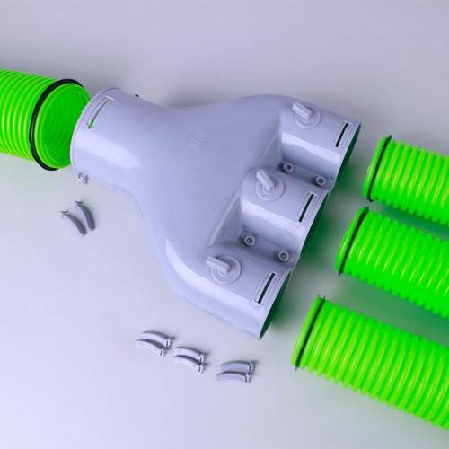 家用新风Pe管u型三通四通160至110至75管一点三可变直径带空气阀