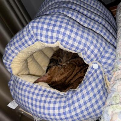 猫窝冬天保暖冬季封闭式安全感可拆洗睡袋垫子加绒加厚小型狗窝