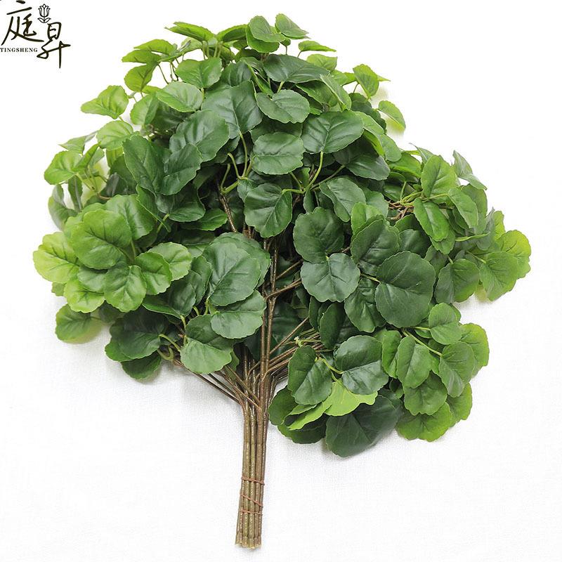 新款直销仿真绿植 海棠叶 园林装饰工程绿植把束树叶子榕树叶造景