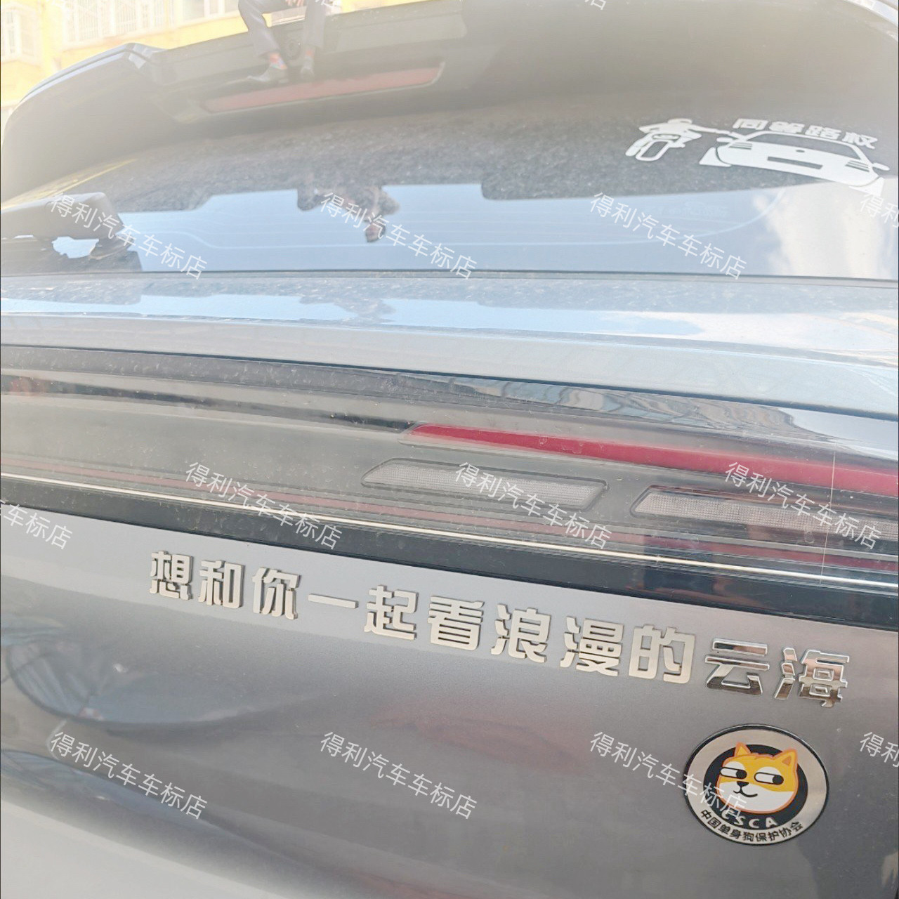 宝骏云海汽车不锈钢定制想和你一起看浪漫的云海等创意车尾贴车贴